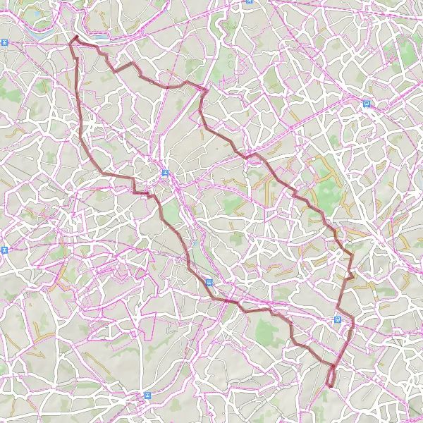 Map miniature of "Scenic Gravel Escape (Gravel)" cycling inspiration in Prov. Oost-Vlaanderen, Belgium. Generated by Tarmacs.app cycling route planner