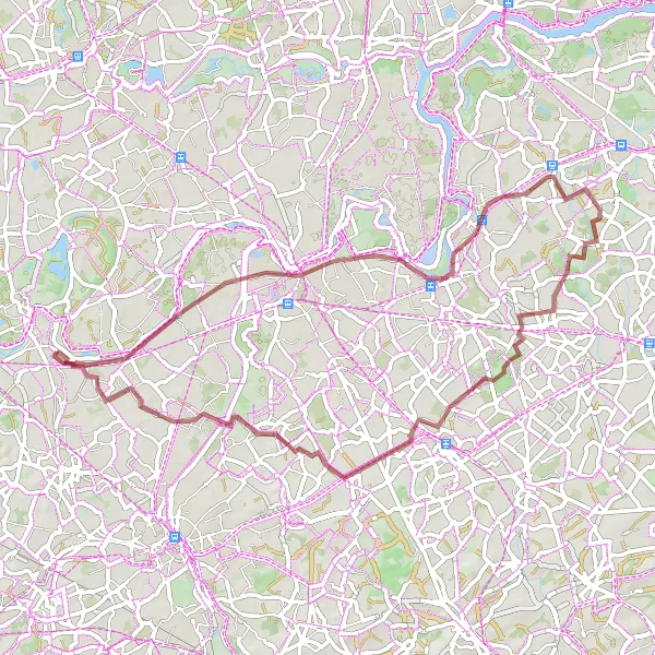 Miniatuurkaart van de fietsinspiratie "Ronde van Malderen" in Prov. Oost-Vlaanderen, Belgium. Gemaakt door de Tarmacs.app fietsrouteplanner