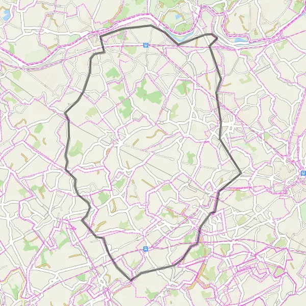 Map miniature of "Lede Loop (Road)" cycling inspiration in Prov. Oost-Vlaanderen, Belgium. Generated by Tarmacs.app cycling route planner