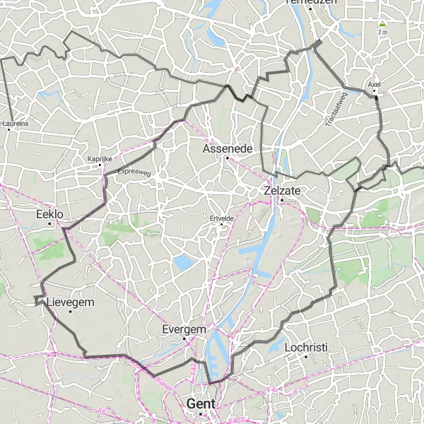 Karten-Miniaturansicht der Radinspiration "Eine malerische Fahrradtour durch Oost-Vlaanderen" in Prov. Oost-Vlaanderen, Belgium. Erstellt vom Tarmacs.app-Routenplaner für Radtouren