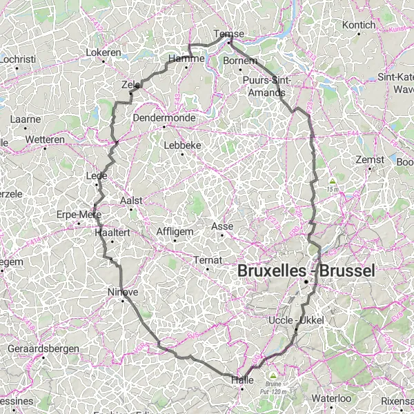 Miniatuurkaart van de fietsinspiratie "Tocht door Vlaams-Brabant" in Prov. Vlaams-Brabant, Belgium. Gemaakt door de Tarmacs.app fietsrouteplanner