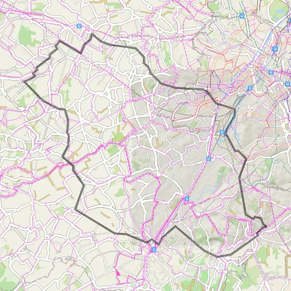 Map miniature of "Brabant Road Ride" cycling inspiration in Prov. Vlaams-Brabant, Belgium. Generated by Tarmacs.app cycling route planner