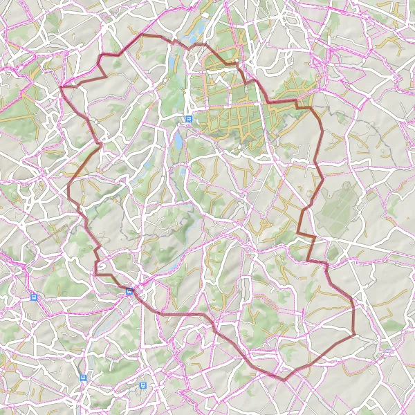 Map miniature of "Duisburg Gravel Ride" cycling inspiration in Prov. Vlaams-Brabant, Belgium. Generated by Tarmacs.app cycling route planner