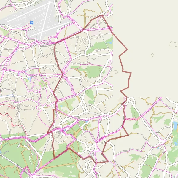 Map miniature of "Erps-Kwerps Gravel Adventure" cycling inspiration in Prov. Vlaams-Brabant, Belgium. Generated by Tarmacs.app cycling route planner