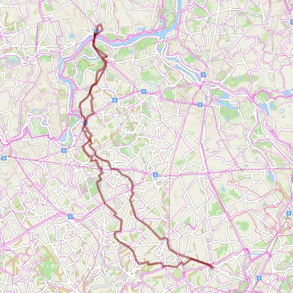 Miniatuurkaart van de fietsinspiratie "Ontdek Bornem en Peizegem per gravelbike" in Prov. Vlaams-Brabant, Belgium. Gemaakt door de Tarmacs.app fietsrouteplanner