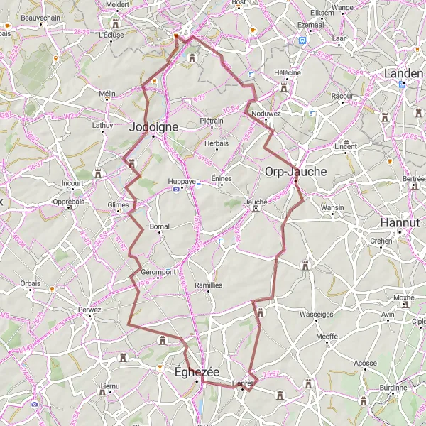 Karten-Miniaturansicht der Radinspiration "Gravel Tour durch den belgischen Landkreis" in Prov. Vlaams-Brabant, Belgium. Erstellt vom Tarmacs.app-Routenplaner für Radtouren