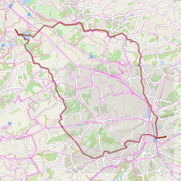 Map miniature of "Rural Gravel Escape" cycling inspiration in Prov. Vlaams-Brabant, Belgium. Generated by Tarmacs.app cycling route planner