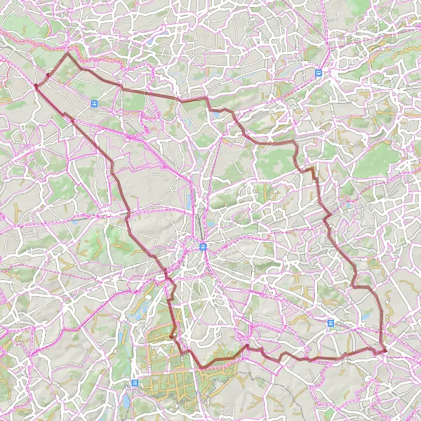 Miniatuurkaart van de fietsinspiratie "Gravelroute van Kumtich naar Breisem" in Prov. Vlaams-Brabant, Belgium. Gemaakt door de Tarmacs.app fietsrouteplanner