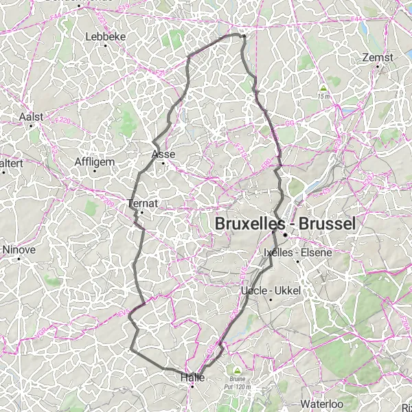 Miniature de la carte de l'inspiration cycliste "Le Circuit Historique de Atomium à De Burcht" dans la Prov. Vlaams-Brabant, Belgium. Générée par le planificateur d'itinéraire cycliste Tarmacs.app