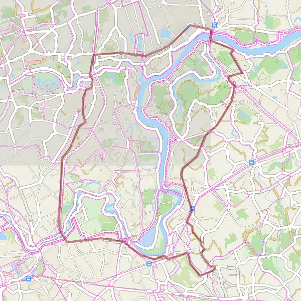 Map miniature of "Scenic gravel route through Baasrode and Opdorp" cycling inspiration in Prov. Vlaams-Brabant, Belgium. Generated by Tarmacs.app cycling route planner