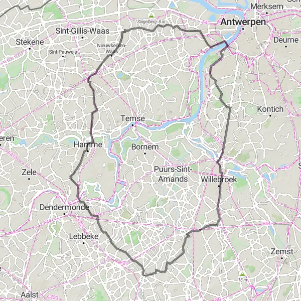 Karten-Miniaturansicht der Radinspiration "Roadtrip entlang des Scheldetals" in Prov. Vlaams-Brabant, Belgium. Erstellt vom Tarmacs.app-Routenplaner für Radtouren