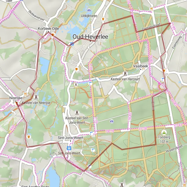 Map miniature of "Oud-Heverlee Loop" cycling inspiration in Prov. Vlaams-Brabant, Belgium. Generated by Tarmacs.app cycling route planner