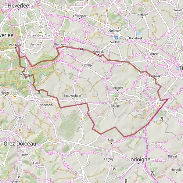 Karten-Miniaturansicht der Radinspiration "Bier und Burg" in Prov. Vlaams-Brabant, Belgium. Erstellt vom Tarmacs.app-Routenplaner für Radtouren