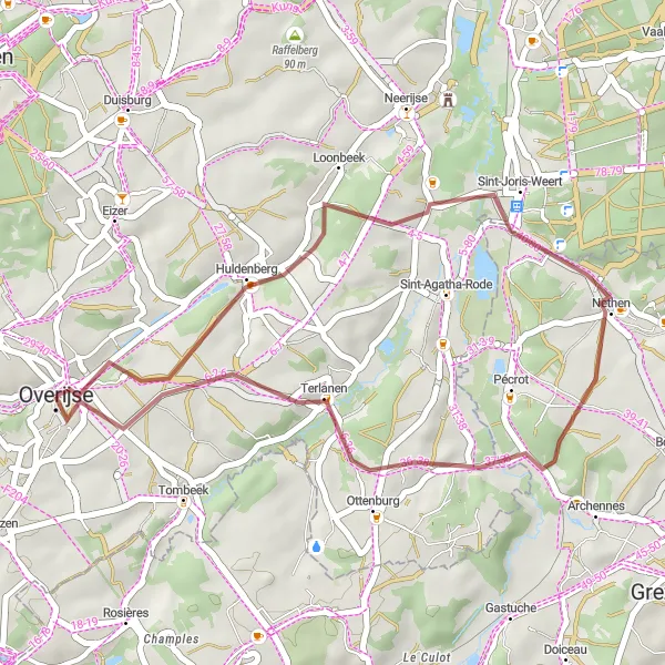 Karten-Miniaturansicht der Radinspiration "Kurze und knackige Runde ab Overijse" in Prov. Vlaams-Brabant, Belgium. Erstellt vom Tarmacs.app-Routenplaner für Radtouren