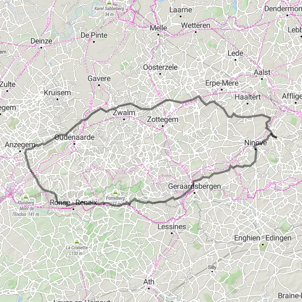 Map miniature of "The Legendary Climbs" cycling inspiration in Prov. Vlaams-Brabant, Belgium. Generated by Tarmacs.app cycling route planner