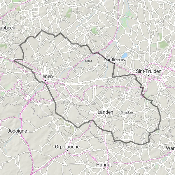 Miniature de la carte de l'inspiration cycliste "Parcours Routier de Waasmont" dans la Prov. Vlaams-Brabant, Belgium. Générée par le planificateur d'itinéraire cycliste Tarmacs.app