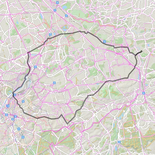 Map miniature of "Discover Vlaams-Brabant's Charm" cycling inspiration in Prov. Vlaams-Brabant, Belgium. Generated by Tarmacs.app cycling route planner