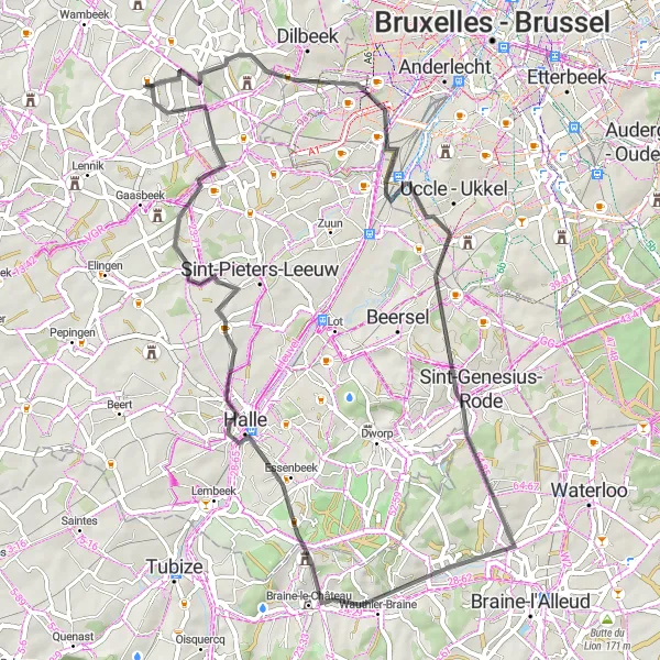 Karten-Miniaturansicht der Radinspiration "Schepdaal Forest Loop" in Prov. Vlaams-Brabant, Belgium. Erstellt vom Tarmacs.app-Routenplaner für Radtouren