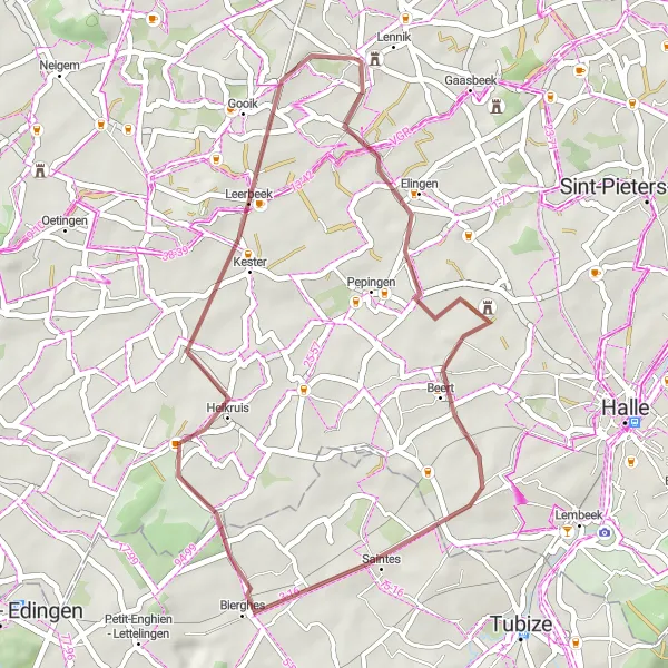 Karten-Miniaturansicht der Radinspiration "Ruhe und Natur Pur" in Prov. Vlaams-Brabant, Belgium. Erstellt vom Tarmacs.app-Routenplaner für Radtouren