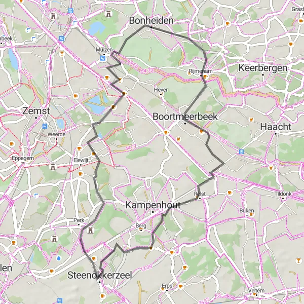 Karten-Miniaturansicht der Radinspiration "Straßenabenteuer in Vlaams-Brabant" in Prov. Vlaams-Brabant, Belgium. Erstellt vom Tarmacs.app-Routenplaner für Radtouren