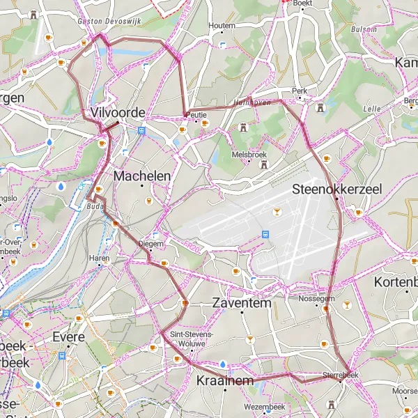 Miniatuurkaart van de fietsinspiratie "Gravelroute door Vlaams-Brabant" in Prov. Vlaams-Brabant, Belgium. Gemaakt door de Tarmacs.app fietsrouteplanner