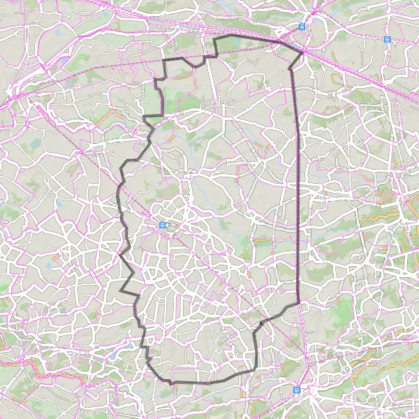 Miniatuurkaart van de fietsinspiratie "Tremelo en Beerzelberg roadroute" in Prov. Vlaams-Brabant, Belgium. Gemaakt door de Tarmacs.app fietsrouteplanner