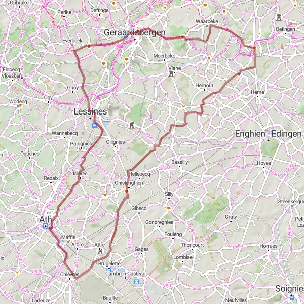 Karten-Miniaturansicht der Radinspiration "Entdeckungstour durch vielfältige Landschaften" in Prov. Vlaams-Brabant, Belgium. Erstellt vom Tarmacs.app-Routenplaner für Radtouren