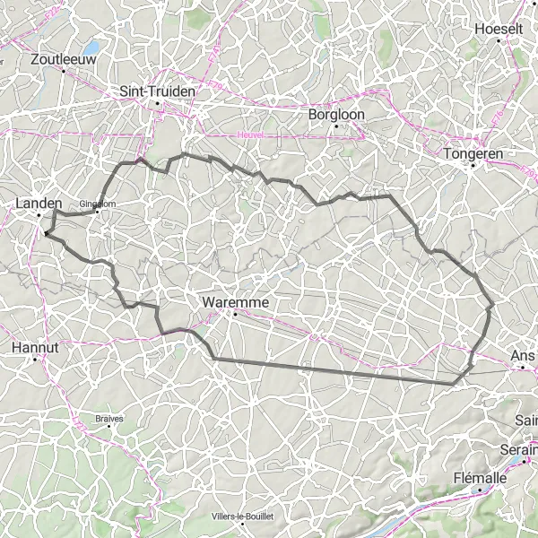 Miniatuurkaart van de fietsinspiratie "Fietsroute Walsbets - 76 km" in Prov. Vlaams-Brabant, Belgium. Gemaakt door de Tarmacs.app fietsrouteplanner