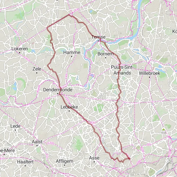 Karten-Miniaturansicht der Radinspiration "Vilvoorde und Duffel entdecken" in Prov. Vlaams-Brabant, Belgium. Erstellt vom Tarmacs.app-Routenplaner für Radtouren