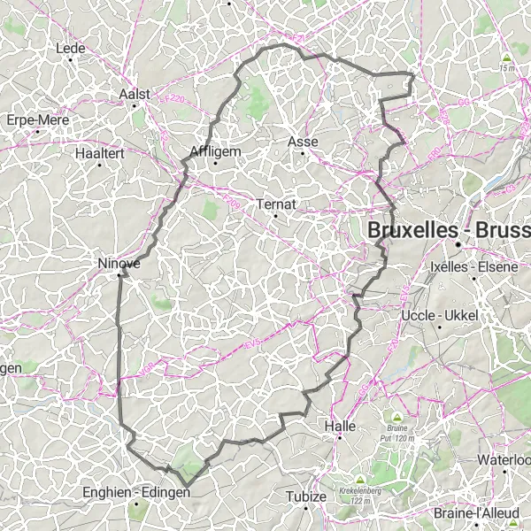 Map miniature of "Picturesque Cycling Tour of Vlaams-Brabant" cycling inspiration in Prov. Vlaams-Brabant, Belgium. Generated by Tarmacs.app cycling route planner