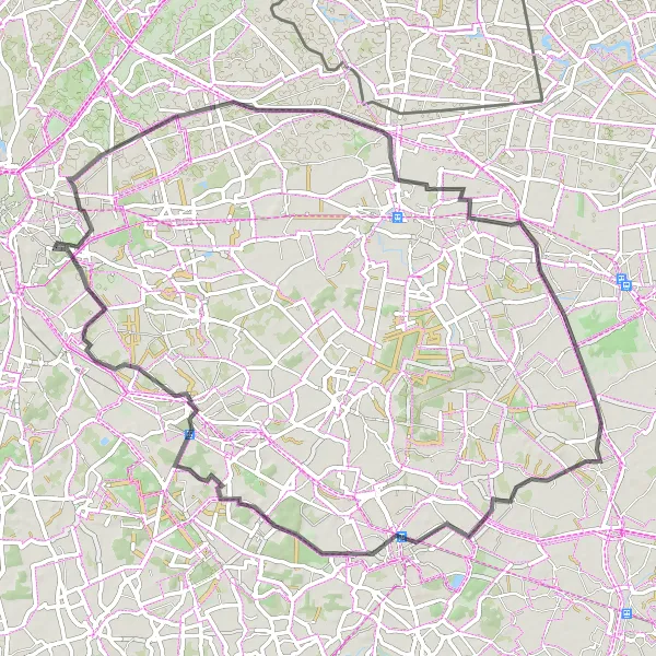 Map miniature of "Scenic Road Cycling Route around Assebroek" cycling inspiration in Prov. West-Vlaanderen, Belgium. Generated by Tarmacs.app cycling route planner