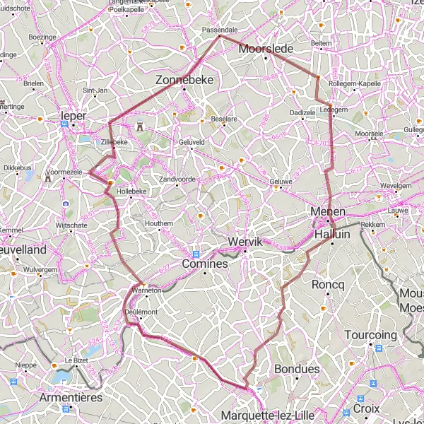 Karten-Miniaturansicht der Radinspiration "Entdecken Sie das Grüne Westflandern" in Prov. West-Vlaanderen, Belgium. Erstellt vom Tarmacs.app-Routenplaner für Radtouren