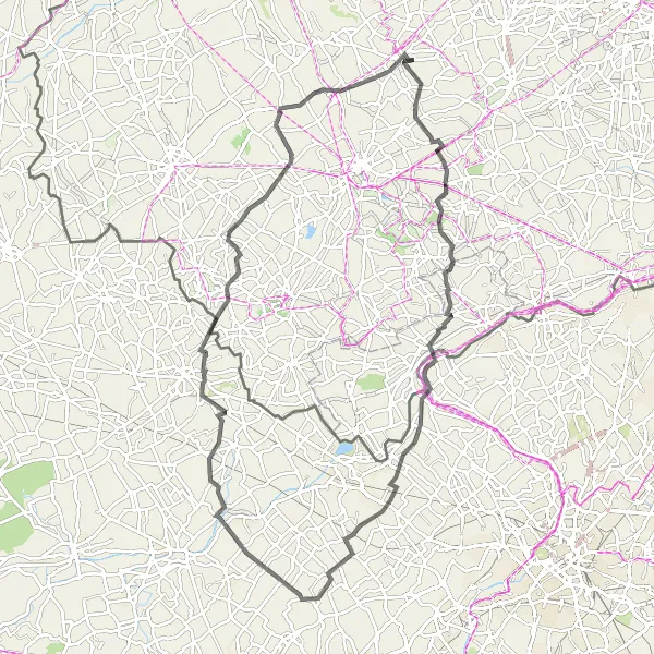 Miniature de la carte de l'inspiration cycliste "Vallées Verdoyantes" dans la Prov. West-Vlaanderen, Belgium. Générée par le planificateur d'itinéraire cycliste Tarmacs.app