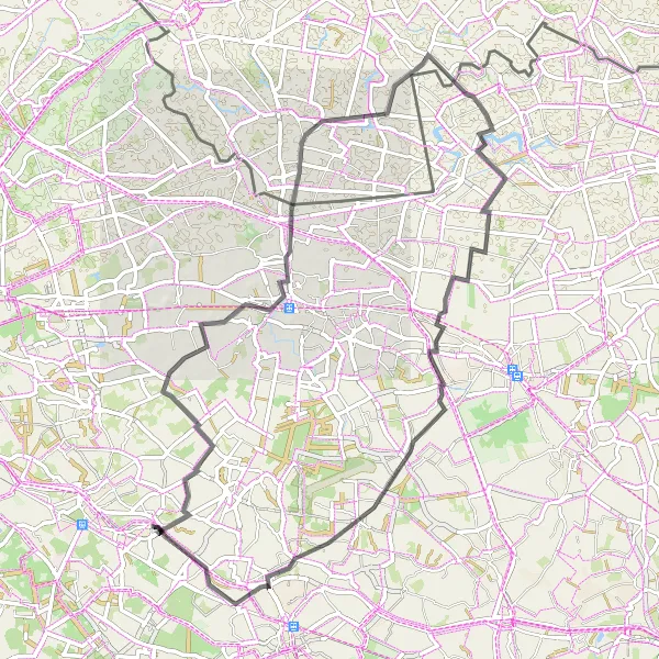 Map miniature of "Picturesque Road Loop" cycling inspiration in Prov. West-Vlaanderen, Belgium. Generated by Tarmacs.app cycling route planner