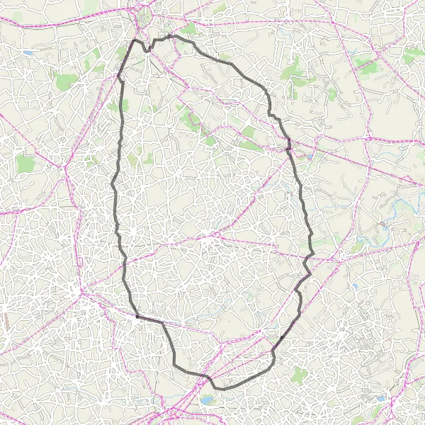 Karten-Miniaturansicht der Radinspiration "Schöne Westflandernrunde" in Prov. West-Vlaanderen, Belgium. Erstellt vom Tarmacs.app-Routenplaner für Radtouren