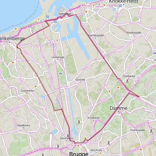 Karten-Miniaturansicht der Radinspiration "Kanalradweg" in Prov. West-Vlaanderen, Belgium. Erstellt vom Tarmacs.app-Routenplaner für Radtouren