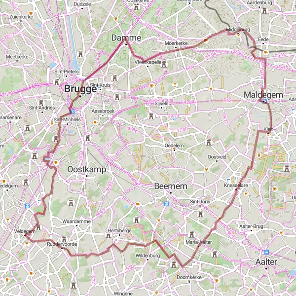 Karten-Miniaturansicht der Radinspiration "Entdecken Sie das ländliche Westflandern" in Prov. West-Vlaanderen, Belgium. Erstellt vom Tarmacs.app-Routenplaner für Radtouren