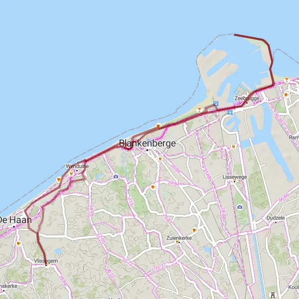 Miniatuurkaart van de fietsinspiratie "Verkenning van Blankenberge en Vlissegem" in Prov. West-Vlaanderen, Belgium. Gemaakt door de Tarmacs.app fietsrouteplanner