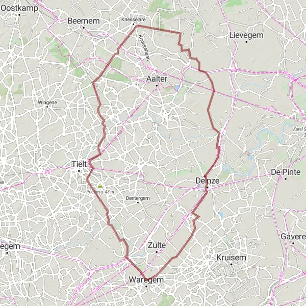 Karten-Miniaturansicht der Radinspiration "Abenteuerliche Schotterwege und Naturerlebnisse" in Prov. West-Vlaanderen, Belgium. Erstellt vom Tarmacs.app-Routenplaner für Radtouren