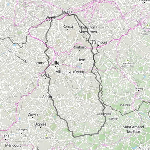 Map miniature of "Legendary Cycling Route" cycling inspiration in Prov. West-Vlaanderen, Belgium. Generated by Tarmacs.app cycling route planner