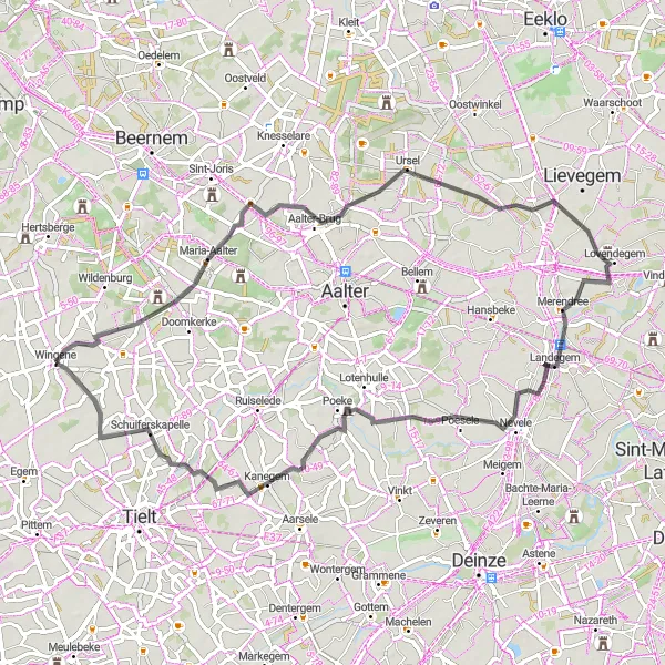 Karten-Miniaturansicht der Radinspiration "Entdeckungstour durch die Region" in Prov. West-Vlaanderen, Belgium. Erstellt vom Tarmacs.app-Routenplaner für Radtouren