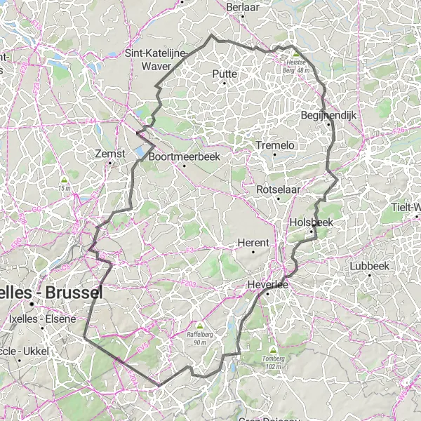 Miniatuurkaart van de fietsinspiratie "Woluwe-Saint-Pierre naar Château de la Solitude" in Région de Bruxelles-Capitale/ Brussels Hoofdstedelijk Gewest, Belgium. Gemaakt door de Tarmacs.app fietsrouteplanner