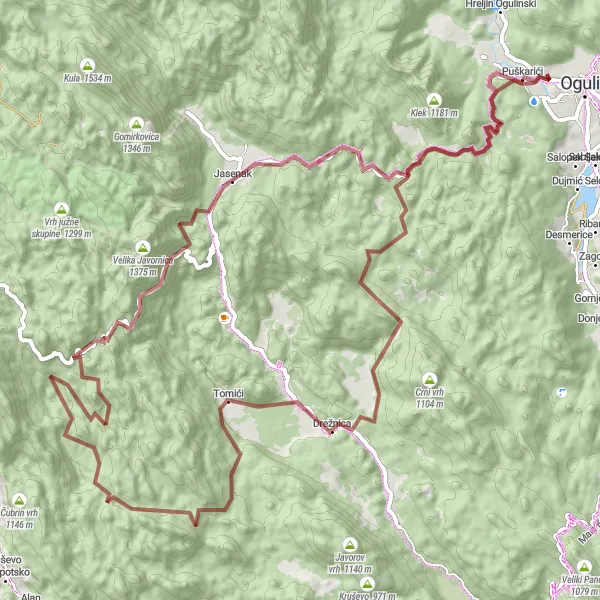 Map miniature of "Exploring Panonska Hrvatska by Gravel Bike" cycling inspiration in Panonska Hrvatska, Croatia. Generated by Tarmacs.app cycling route planner