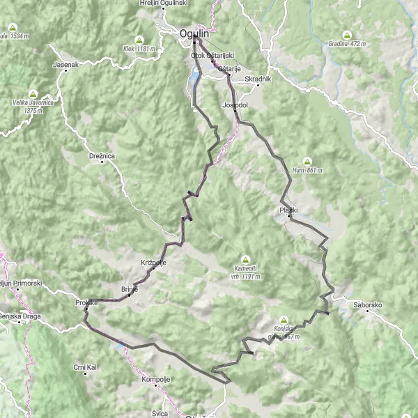 Map miniature of "Road Cycling Adventure Through Panonska Hrvatska" cycling inspiration in Panonska Hrvatska, Croatia. Generated by Tarmacs.app cycling route planner