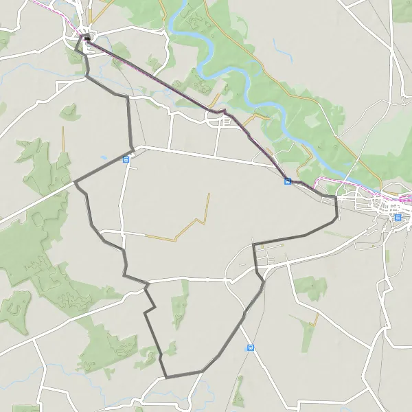 Map miniature of "Valpovo and Josipovac Loop" cycling inspiration in Panonska Hrvatska, Croatia. Generated by Tarmacs.app cycling route planner