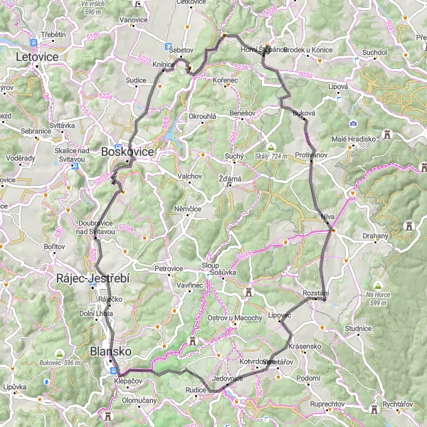 Karten-Miniaturansicht der Radinspiration "Kleine Straßenrunde um Lomnice nad Popelkou" in Jihovýchod, Czech Republic. Erstellt vom Tarmacs.app-Routenplaner für Radtouren