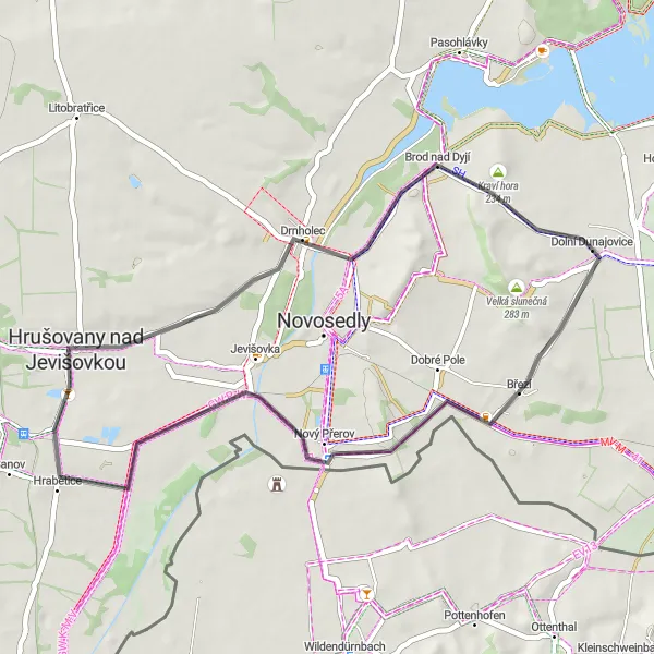 Miniaturní mapa "Okruh kolem Suché hory" inspirace pro cyklisty v oblasti Jihovýchod, Czech Republic. Vytvořeno pomocí plánovače tras Tarmacs.app