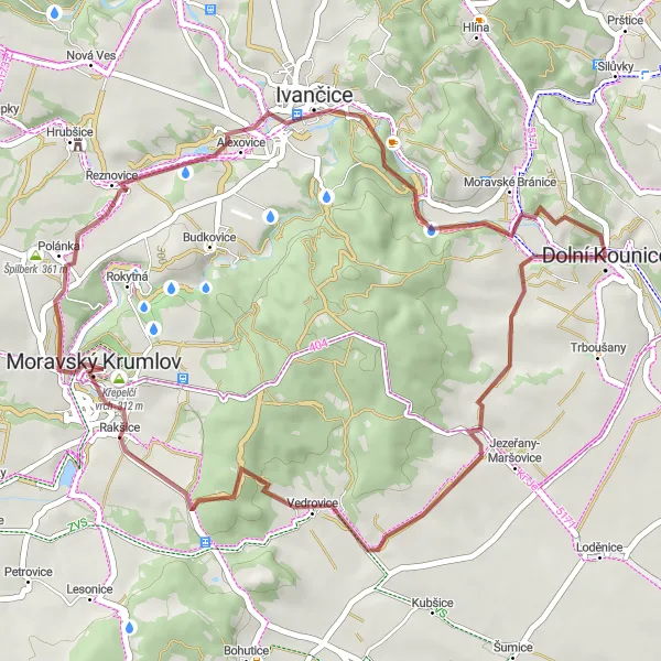 Miniatura mapy "Trasa rowerowa Gravel przez Rakšice i Letkovice" - trasy rowerowej w Jihovýchod, Czech Republic. Wygenerowane przez planer tras rowerowych Tarmacs.app