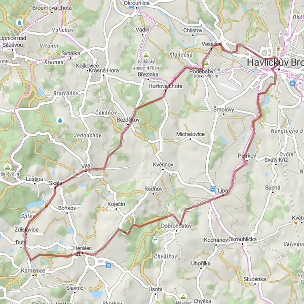 Miniaturní mapa "Trasa Lípa - Park Budoucnost" inspirace pro cyklisty v oblasti Jihovýchod, Czech Republic. Vytvořeno pomocí plánovače tras Tarmacs.app
