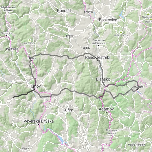 Miniaturní mapa "Road Žernovník" inspirace pro cyklisty v oblasti Jihovýchod, Czech Republic. Vytvořeno pomocí plánovače tras Tarmacs.app